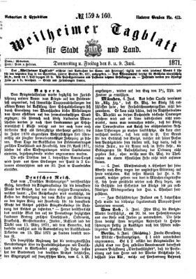 Weilheimer Tagblatt für Stadt und Land Donnerstag 8. Juni 1871