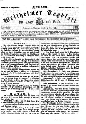 Weilheimer Tagblatt für Stadt und Land Montag 10. Juli 1871