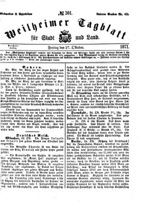 Weilheimer Tagblatt für Stadt und Land Freitag 27. Oktober 1871