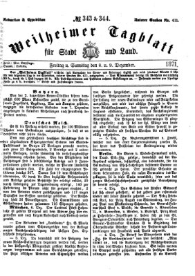 Weilheimer Tagblatt für Stadt und Land Samstag 9. Dezember 1871