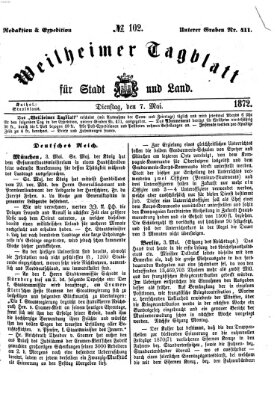 Weilheimer Tagblatt für Stadt und Land Dienstag 7. Mai 1872