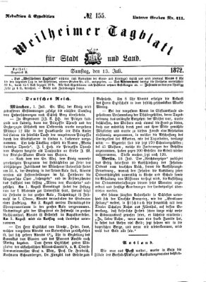 Weilheimer Tagblatt für Stadt und Land Samstag 13. Juli 1872