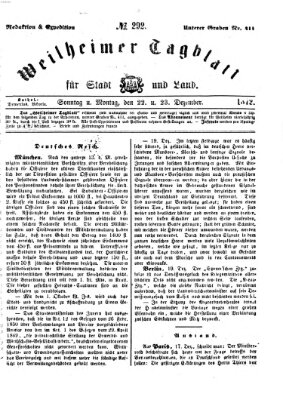 Weilheimer Tagblatt für Stadt und Land Sonntag 22. Dezember 1872