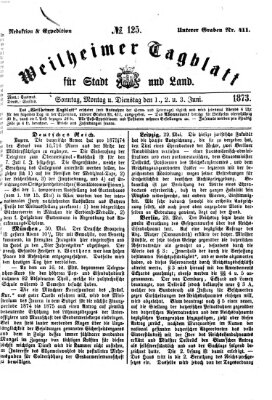 Weilheimer Tagblatt für Stadt und Land Dienstag 3. Juni 1873