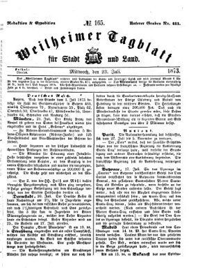 Weilheimer Tagblatt für Stadt und Land Mittwoch 23. Juli 1873