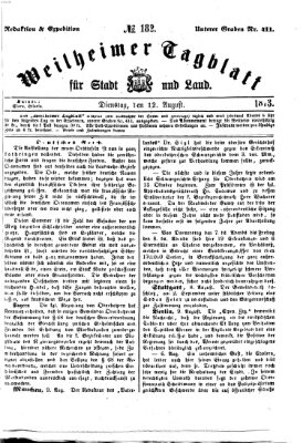 Weilheimer Tagblatt für Stadt und Land Dienstag 12. August 1873
