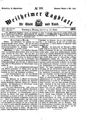 Weilheimer Tagblatt für Stadt und Land Sonntag 14. September 1873