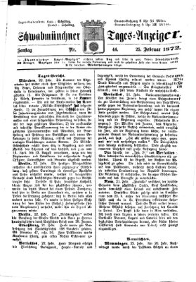 Schwabmünchner Tages-Anzeiger Sonntag 25. Februar 1872