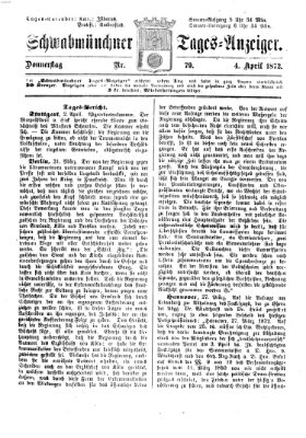 Schwabmünchner Tages-Anzeiger Donnerstag 4. April 1872
