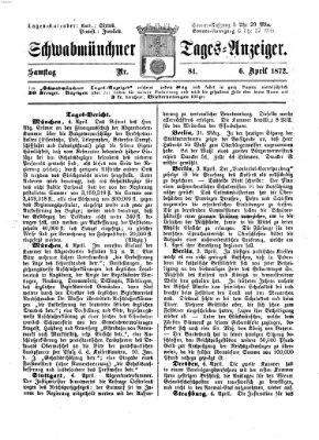 Schwabmünchner Tages-Anzeiger Samstag 6. April 1872