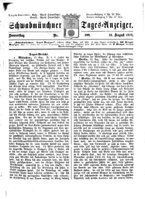 Schwabmünchner Tages-Anzeiger Donnerstag 15. August 1872