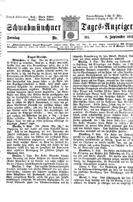 Schwabmünchner Tages-Anzeiger Sonntag 8. September 1872