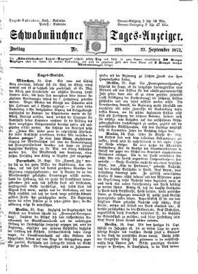 Schwabmünchner Tages-Anzeiger Freitag 27. September 1872