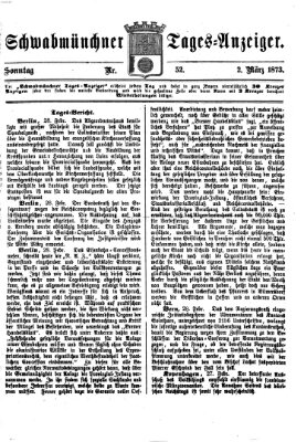 Schwabmünchner Tages-Anzeiger Sonntag 2. März 1873