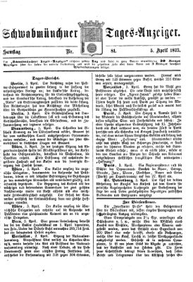 Schwabmünchner Tages-Anzeiger Samstag 5. April 1873