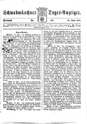 Schwabmünchner Tages-Anzeiger Mittwoch 18. Juni 1873