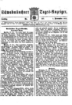 Schwabmünchner Tages-Anzeiger Samstag 1. November 1873