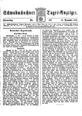 Schwabmünchner Tages-Anzeiger Donnerstag 18. Dezember 1873