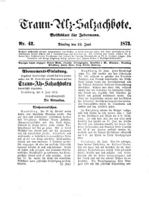Traun-Alz-Salzachbote Dienstag 24. Juni 1873