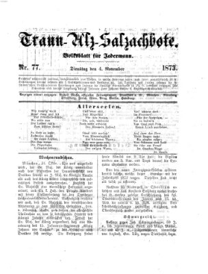 Traun-Alz-Salzachbote Dienstag 4. November 1873