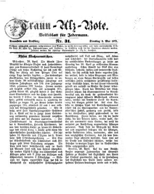 Traun-Alz-Bote (Traun-Alz-Salzachbote) Dienstag 2. Mai 1871