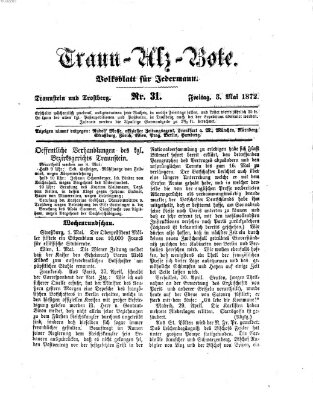 Traun-Alz-Bote (Traun-Alz-Salzachbote) Freitag 3. Mai 1872