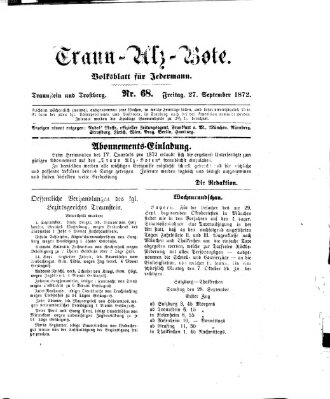 Traun-Alz-Bote (Traun-Alz-Salzachbote) Freitag 27. September 1872
