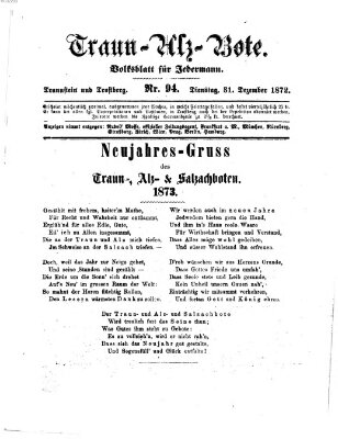 Traun-Alz-Bote (Traun-Alz-Salzachbote) Dienstag 31. Dezember 1872