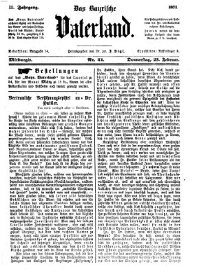 Das bayerische Vaterland Donnerstag 23. Februar 1871