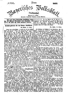 Neues bayerisches Volksblatt Mittwoch 25. Oktober 1871