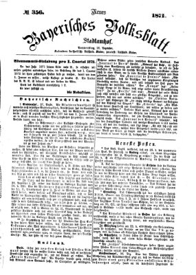 Neues bayerisches Volksblatt Donnerstag 28. Dezember 1871