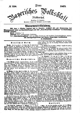 Neues bayerisches Volksblatt Samstag 20. September 1873