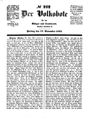 Der Volksbote für den Bürger und Landmann Freitag 17. November 1871