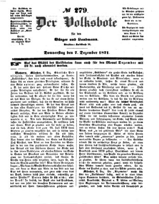 Der Volksbote für den Bürger und Landmann Donnerstag 7. Dezember 1871