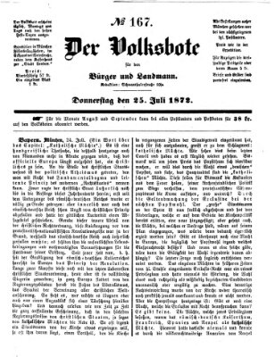Der Volksbote für den Bürger und Landmann Donnerstag 25. Juli 1872