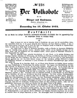 Der Volksbote für den Bürger und Landmann Donnerstag 17. Oktober 1872