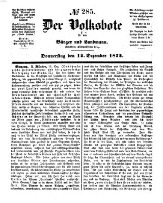 Der Volksbote für den Bürger und Landmann Donnerstag 12. Dezember 1872