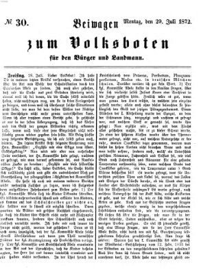 Der Volksbote für den Bürger und Landmann Montag 29. Juli 1872
