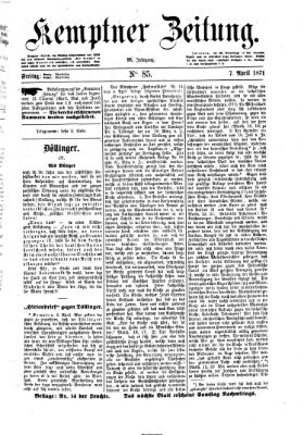 Kemptner Zeitung Freitag 7. April 1871
