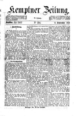 Kemptner Zeitung Samstag 9. September 1871