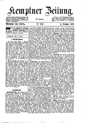 Kemptner Zeitung Mittwoch 4. Oktober 1871