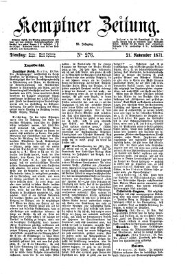 Kemptner Zeitung Dienstag 21. November 1871