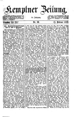 Kemptner Zeitung Dienstag 13. Februar 1872