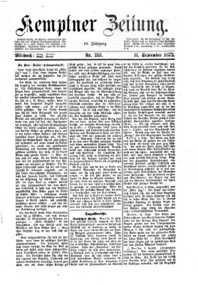 Kemptner Zeitung Mittwoch 11. September 1872