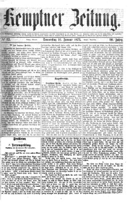 Kemptner Zeitung Donnerstag 16. Januar 1873