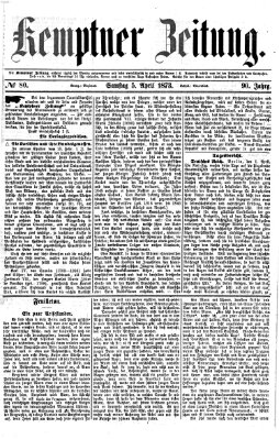 Kemptner Zeitung Samstag 5. April 1873