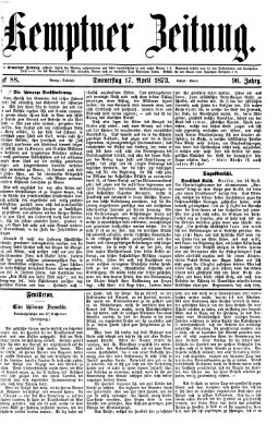 Kemptner Zeitung Donnerstag 17. April 1873