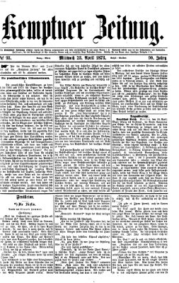 Kemptner Zeitung Mittwoch 23. April 1873