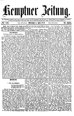 Kemptner Zeitung Mittwoch 2. Juli 1873