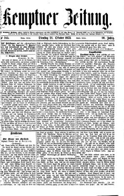 Kemptner Zeitung Dienstag 21. Oktober 1873